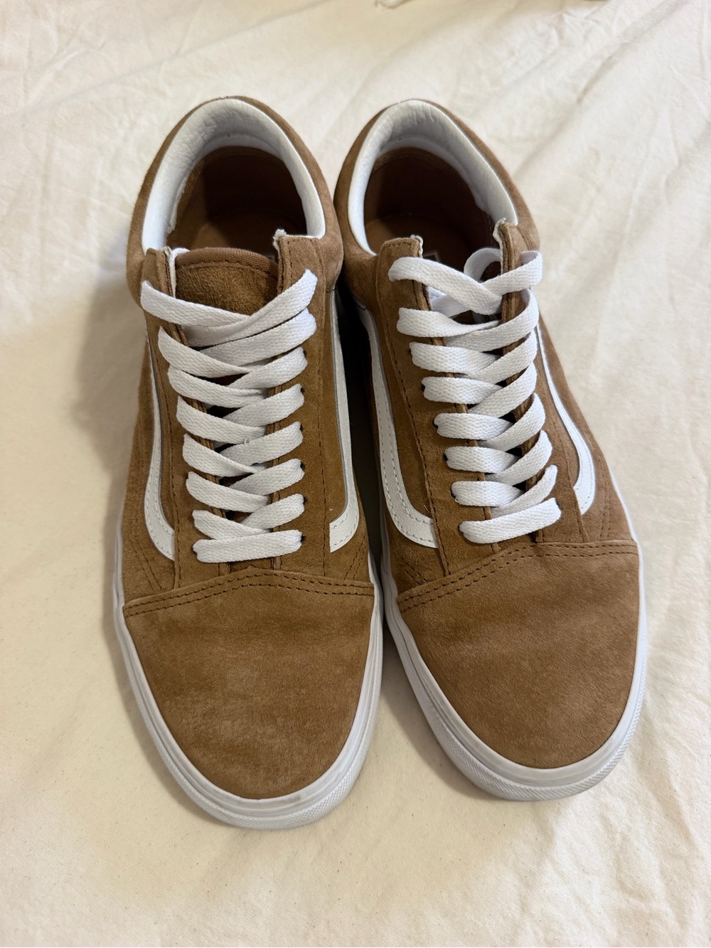 Vans Brown Suede Old Skool Sneakers with White Stripe